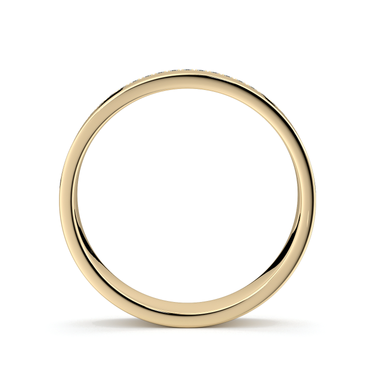 Just Brilliant Pave Cigar Band in 18K Yellow Gold, profile view.