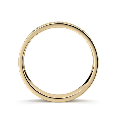 Just Brilliant Pave Cigar Band in 18K Yellow Gold, profile view.