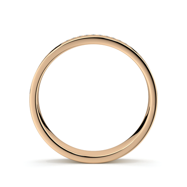 Just Brilliant Pave Cigar Band in 18K Rose Gold, profile view.