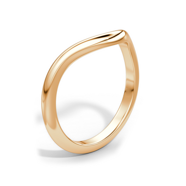 Just Brilliant Curve Band, 18K Rose Gold, upright view, unengraved