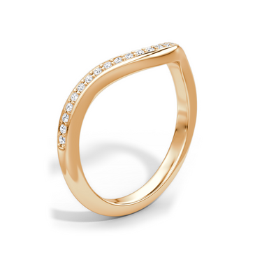 Just Brilliant Curve Band, 18K Rose Gold, upright view, unengraved