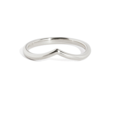 Just Brilliant Dip Wedding Band, 18K White Gold, front view, unengraved