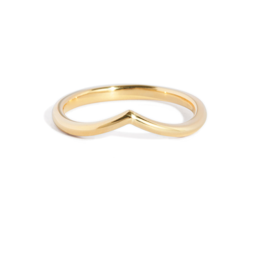 Just Brilliant Dip Wedding Band, 18K Yellow Gold, front view, unengraved