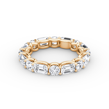 Just Brilliant Alternating Shapes Eternity Band, 18K Rose Gold, front view, unengraved