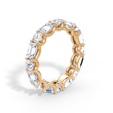 Just Brilliant Alternating Shapes Eternity Band, 18K Rose Gold, upright view, unengraved