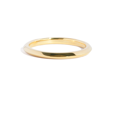 Just Brilliant Knife Edge Wedding Band, 18K Yellow Gold, front view, unengraved
