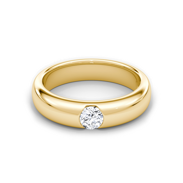 Just Brilliant Inlay Band, 18K Yellow Gold, front view, unengraved