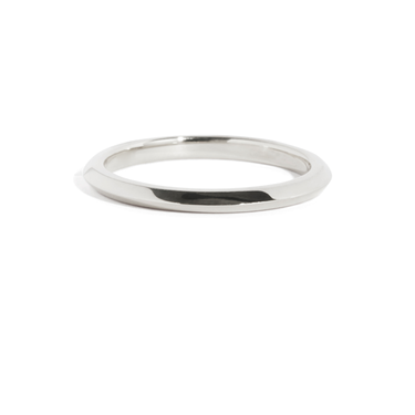 Just Brilliant Knife Edge Wedding Band, 18K White Gold, front view, unengraved