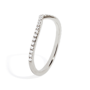 Just Brilliant Dip Wedding Band, 18K White Gold, upright view, unengraved