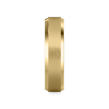 Just Brilliant Brushed Bevel Band in 18K Yellow Gold, side view
