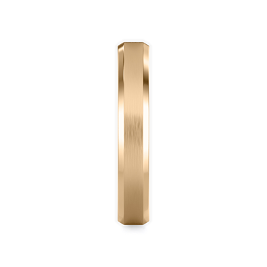 Just Brilliant Brushed Bevel Band in 18K Rose Gold, side view