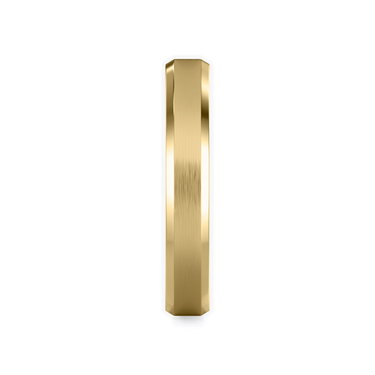 Just Brilliant Brushed Bevel Band in 18K Yellow Gold, side view