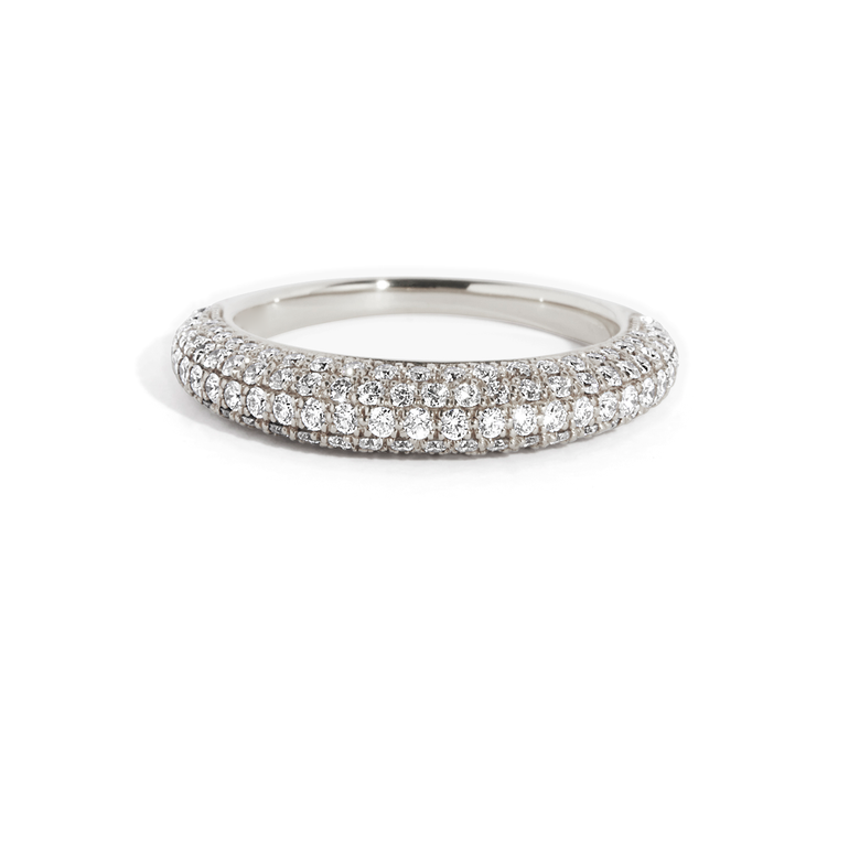 Just Brilliant Curator Band in 18K White Gold, front view
