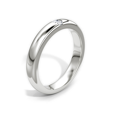 Just Brilliant Inlay Band in 18K White Gold, upright view