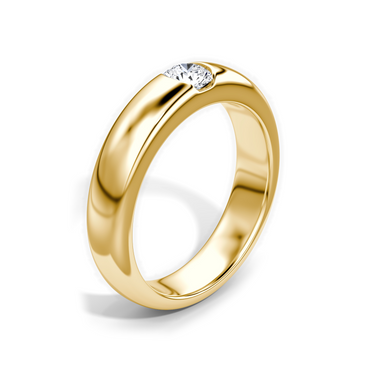Just Brilliant Inlay Band in 18K Yellow Gold, upright view