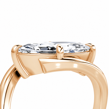 Just Brilliant Wrapped Solitaire Diamond Ring, marquise in 18K rose gold, detail view #jb-wrapped_marquise_18k-rose-gold_detail