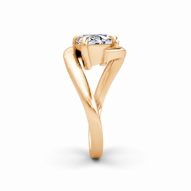Just Brilliant Wrapped Solitaire Diamond Ring, marquise in 18K rose gold, side view #jb-wrapped_marquise_18k-rose-gold_side