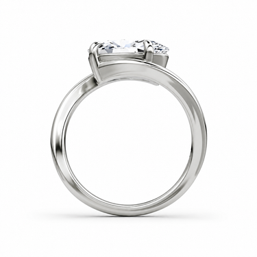 Just Brilliant Wrapped Solitaire Diamond Ring, oval in 18K white gold, profile view #jb-wrapped_oval_18k-white-gold_profile