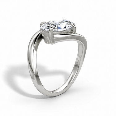 Just Brilliant Wrapped Solitaire Diamond Ring, oval in 18K white gold, upright view #jb-wrapped_oval_18k-white-gold_upright