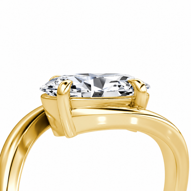 Just Brilliant Wrapped Solitaire Diamond Ring, oval in 18K yellow gold, detail view #jb-wrapped_oval_18k-yellow-gold_detail