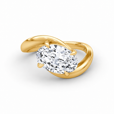 Just Brilliant Wrapped Solitaire Diamond Ring, oval in 18K yellow gold, front view #jb-wrapped_oval_18k-yellow-gold_front