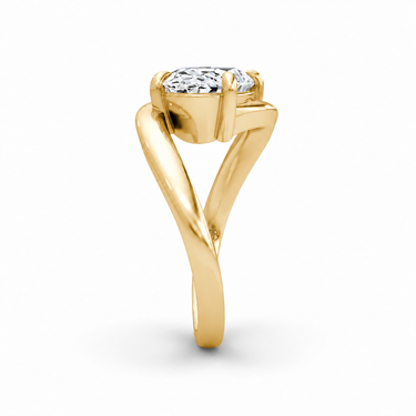 Just Brilliant Wrapped Solitaire Diamond Ring, oval in 18K yellow gold, side view #jb-wrapped_oval_18k-yellow-gold_side