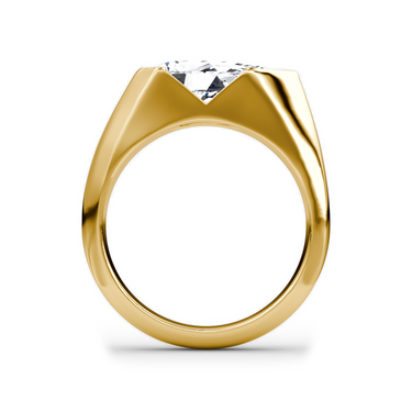 Just Brilliant Statement Signet Ring — Pear — 18K Yellow Gold — profile view