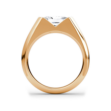 Just Brilliant Statement Signet Ring — Radiant — 18K Rose Gold — profile view