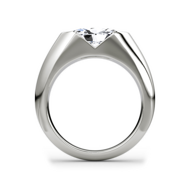 Just Brilliant Statement Signet Ring — Oval — 18K White Gold — profile view