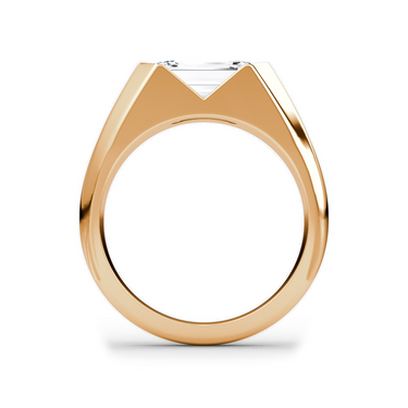 Just Brilliant Statement Signet Ring — Emerald — 18K Rose Gold — profile view