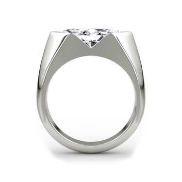 Just Brilliant Statement Signet Ring — Marquise — 18K White Gold — profile view