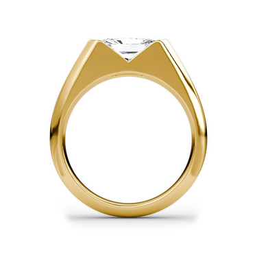 Just Brilliant Statement Signet Ring — Radiant — 18K Yellow Gold — profile view
