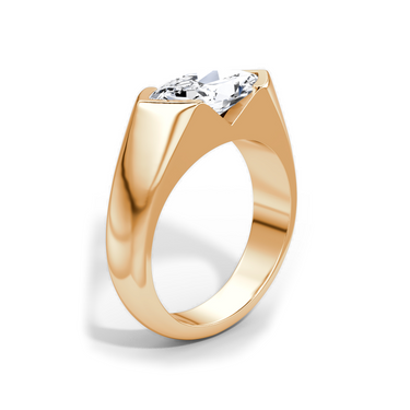 Just Brilliant Statement Signet Ring — Marquise — 18K Rose Gold — upright view