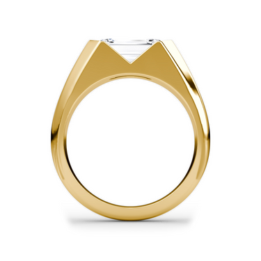 Just Brilliant Statement Signet Ring — Emerald — 18K Yellow Gold — profile view
