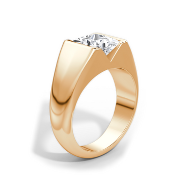 Just Brilliant Statement Signet Ring — Princess — 18K Rose Gold — upright view