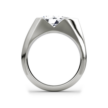 Just Brilliant Statement Signet Ring — Pear — 18K White Gold — profile view