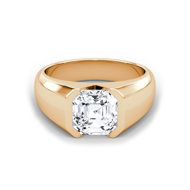 Just Brilliant Statement Signet Ring — Asscher — 18K Rose Gold — front view