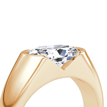 Just Brilliant Statement Signet Ring — Oval — 18K Rose Gold — detail view