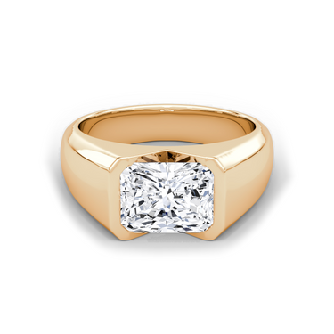 Just Brilliant Statement Signet Ring — Radiant — 18K Rose Gold — front view