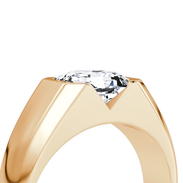 Just Brilliant Statement Signet Ring — Asscher — 18K Rose Gold — detail view