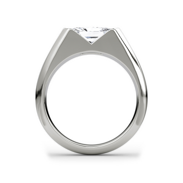 Just Brilliant Statement Signet Ring — Radiant — 18K White Gold — profile view