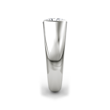 Just Brilliant Statement Signet Ring — Cushion — 18K White Gold — side view