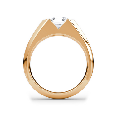Just Brilliant Statement Signet Ring — Asscher — 18K Rose Gold — profile view