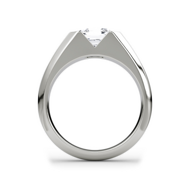 Just Brilliant Statement Signet Ring — Asscher — 18K White Gold — profile view
