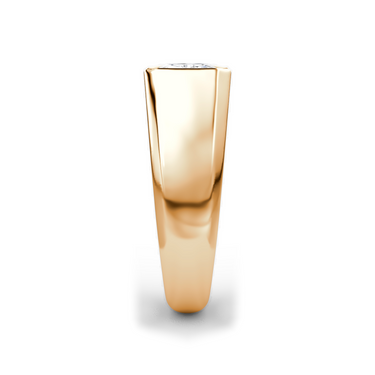 Just Brilliant Statement Signet Ring — Radiant — 18K Rose Gold — side view