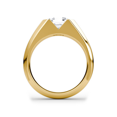 Just Brilliant Statement Signet Ring — Asscher — 18K Yellow Gold — profile view