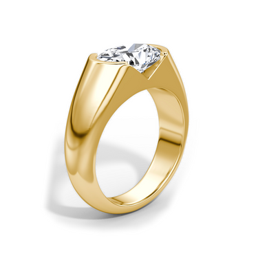 Just Brilliant Statement Signet Ring — Oval — 18K Yellow Gold — upright view