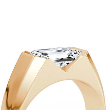 Just Brilliant Statement Signet Ring — Emerald — 18K Rose Gold — detail view